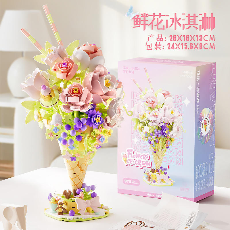 Acrylic box for flower ice cream