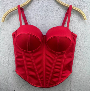 Corsetto oversize da donna con Splicing in rete traspirante in osso di pesce e pezza per il petto comodo con fiocco decorativo Dropshipping - Product Image 5