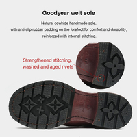 Fabricant OEM/ODM – Conception personnalisée – Bottes Martin montantes de luxe pour hommes en cuir de cheval, marque de créateur, avec couture Goodyear et processus de lavage à l'eau