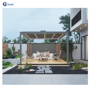 Pérgola Moderna para Exteriores con Techo de Lamas, Soporte OEM, Impermeable, de Aluminio para Jardín/Patio, Modelo H180 - Product Image 2