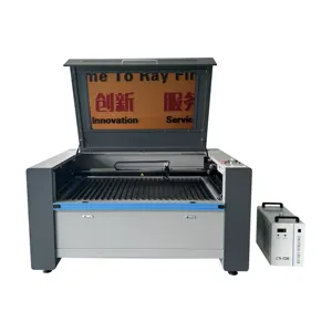 A buon mercato co2 laser incisore co2 150W laser macchina di taglio industriale co2 laser cutter con chiller in vendita fabbrica prezzo direttamente