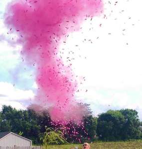 Cannone e Lanciatore Elettronico di <span class=keywords><strong>Coriandoli</strong></span> <span class=keywords><strong>Biodegradabili</strong></span> da 80 cm per Rivelazione del Sesso, Portata 3-15m, Blu Rosa, Forniture per Feste di Matrimonio - Product Image 2