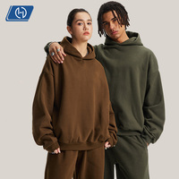 Sudadera con Capucha Térmica de 430GSM, Sudadera de Forro Polar de Color Sólido, Sudadera Holgada y Cálida para Hombre, Invierno, Marca Privada, Suministro de Fábrica