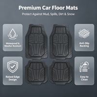 Tapis de sol de voiture en PVC à motif tactique noir, tapis de sol de voiture résistants aux intempéries, ensemble de 4 pièces