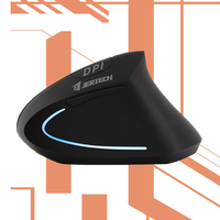 JERTECH JR322 Mouse vertikal nirkabel, Mouse vertikal nirkabel game desain ergonomis dapat diisi ulang USB Tipe C