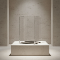 Vitrine Moderne en Verre Poli Anti-Poussière en Acrylique Couleur Personnalisée avec 4 Étagères pour Objets de Collection, Figurines et Statuettes – Installation Facile