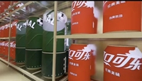 Exhibidor de Botellas de Vino Móvil a Todo Color con Pantalla LED de 360 Grados y 1m de Diámetro sobre Ruedas