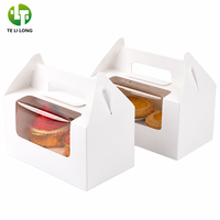Scatole per Consegna Torte in Carta con Finestra Trasparente in PVC e Manico, Confezioni per Dolci e Caramelle, Scatole da Asporto per Alimenti