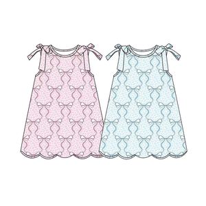 Vestido Casual de Verano para Niñas con Estampado de Leopardo, Estilo Coquette, con Volantes y Borde Festoneado, Venta al por Mayor, Ropa Nueva para Hermanas - Product Image 4