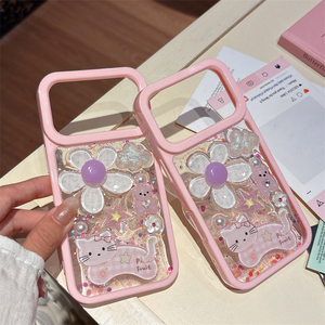 เคสโทรศัพท์ iPhone 15 16 14 17 Pro Max ลายดอกไม้ 3 มิติ น่ารัก สไตล์แฟชั่น พร้อมลายแมวและหมีดาว สำหรับสาวๆ ป้องกันการกระแทก - Product Image 5