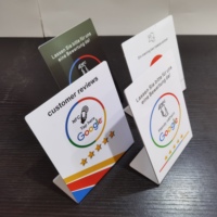 Pantalla NFC de 13.56MHz para Mesa con Chip Personalizado, PVC PET Impermeable, Código QR, RFID UHF ISO 14443A, Tarjeta Pivote U-Card, Tarjeta de Reseñas de Google