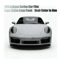 Film PPF pour voiture en TPU blanc de 15 mil qui se transforme en noir, prix bas, vente chaude, film PPF pour voiture souple, noir eclipse solaire