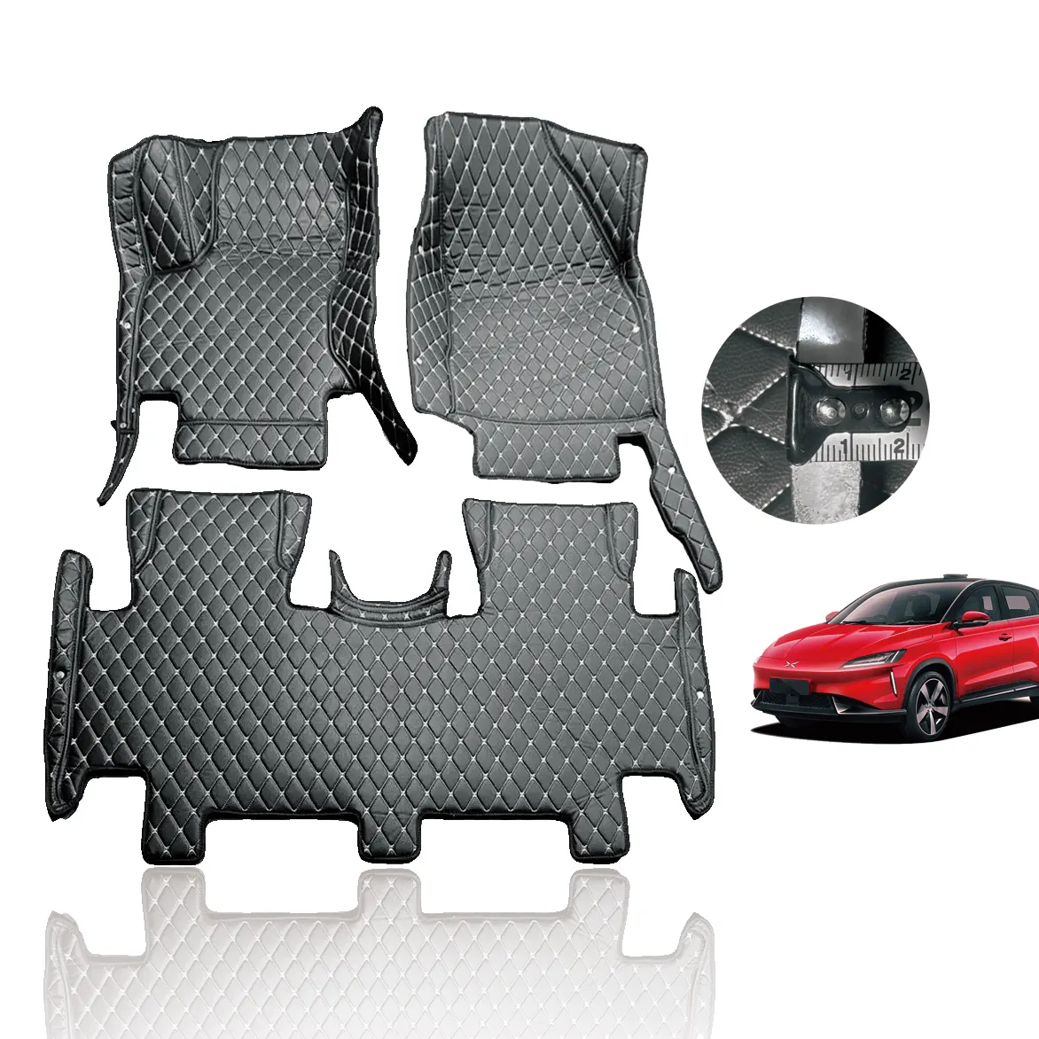 Custom 5d Interieur Auto Accessoires Anti-Slip Dubbellaags Lederen Vloermatten Voor Highlander Model Y Voor Volkswagen Modellen