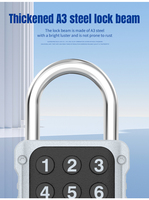 Cadenas intelligent étanche à empreinte digitale, sans clé, biométrique, avec contrôle via application Cloud Tuya pour gymnases/écoles (aluminium/laiton)