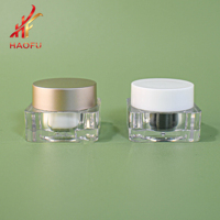 Bouteille carrée en plastique 5g à bouchon à vis double paroi, marque HAOFU, vente chaude, personnalisable OEM/ODM pour gel de construction d'ongles, soins de la peau, cosmétiques