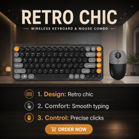 Combo de Teclado y Ratón Inalámbrico 2.4G de 75% con Colores Mixtos, Personalizado, 83 Teclas, para Oficina, Fabricación ODM OEM