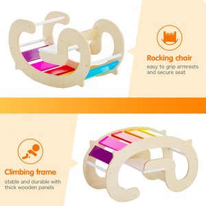 <span class=keywords><strong>Balance</strong></span> Board Crèche Bébé Escalade Interactive Jouet Éducatif Intérêt <span class=keywords><strong>Chaise</strong></span> à Bascule Arc-<span class=keywords><strong>en</strong></span>-ciel <span class=keywords><strong>en</strong></span> <span class=keywords><strong>Bois</strong></span> pour Enfants - Product Image 4