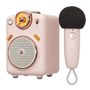 Divoom Fairy OK Portable BT Speaker with Microphone Karaoke Mini Size Change FM Radio TF Card MP3 Green Pink