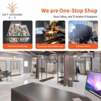 Plafond suspendu en métal moderne, détachable, personnalisable et portable avec éclairage LED pour les magasins de vêtements