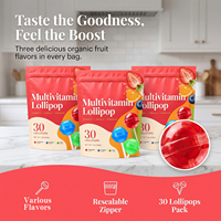OLLI Groothandel Private Label Multivitamine Lollies Gemengde Fruit Smaak Vitamine C Vitamine B12 Kinderen Immuniteit Hersenen Energie Ondersteuning
