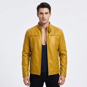 Classic Aviator Design Leather Bomber Jacket with Stylish Ribbed Cuffs <b>Covered</b> <b>Button</b> Closure for New Arrival Leather Jackets - Product Image 1