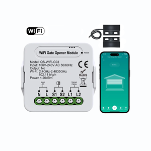Módulo de interruptor de relé <span class=keywords><strong>WiFi</strong></span> Tuya, compatible con Alexa Google Home, 100-240V, funciona con el abridor de puerta de garaje automático existente - Product Image 1