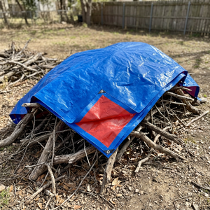 Customized Size Double-Faced Anti-UV Tear-Resistant <b>Waterproof</b> Blue Oarnge PE Coated Woven Plain Heavyweight Tarpaulin - Product Image 3