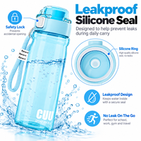 Bouteille d'eau Tritan 600ml 750ml en gros, sans BPA, anti-fuite, bouteille de sport, logo personnalisé OEM, plusieurs couleurs