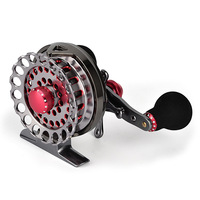 Vente directe usine – Moulinet de pêche à la mouche à levier gauche entièrement mécanisé en métal avec force de déclenchement réglable pour la pêche en radeau – Moulinet central