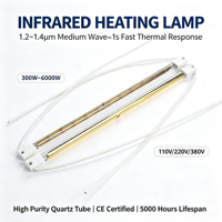 Lampe chauffante infrarouge à réflecteur doré, tube infrarouge à quartz à économie d'énergie pour le chauffage et le séchage des surfaces industrielles