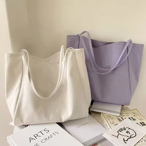 Custom Print Logo Tote Bag With <b>Small</b> Pockets for Women Daily Life Canvas Tote Bag Shopping Bag - Product Image 1