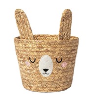 Panier de rangement artisanal en jacinthe d'eau tressé à la main, écologique et durable – Panier cadeau en jacinthe d'eau pour usage domestique