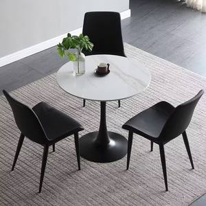 Ensemble de salle à manger, table ronde avec 3 chaises, 4 pièces, meubles de salon modernes, design durable et combiné - Product Image 2