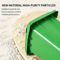 Poubelle publique moderne en HDPE robuste, grise, pour le recyclage en extérieur, avec couvercles, poubelle en plastique pour la rue et la communauté