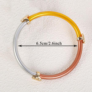 Bracelets en métal sculpté simple multicolores remplis de paillettes, bracelets en silicone, bracelets bouddhistes, bracelets de temple, <span class=keywords><strong>bijoux</strong></span> pour femmes - Product Image 2