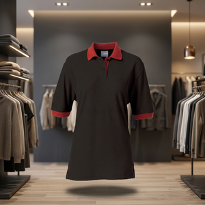 Men's Fine 100% Cotton 180g Short Sleeve for Collar Eco-Friendly Blank T-Shirts OEM Service - Product Image 2