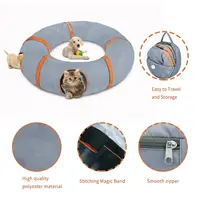 Túnel interactivo para perros y gatos, juguete plegable para mascotas de 3 vías, novedad de 2021
