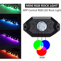Kit de Luces LED RGB Neon para Bajos de Vehículos, 4 Unidades, Control por Aplicación, Modo de Música Intermitente, Resistente al Agua IP67, 13W, para UTV y ATV