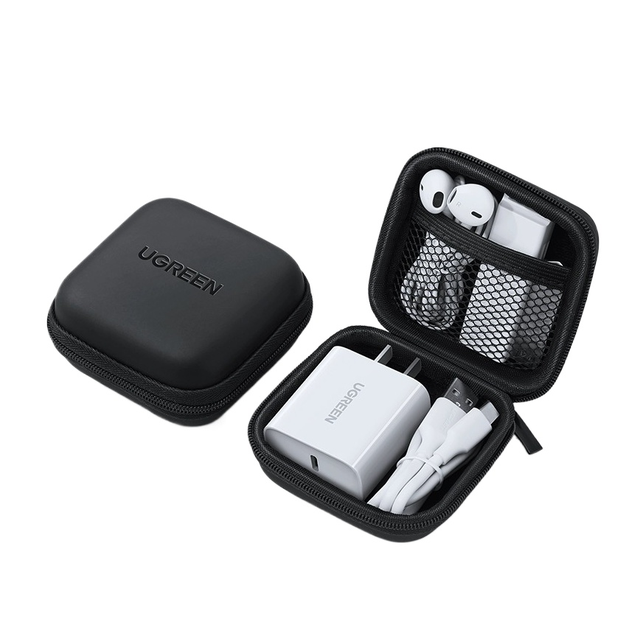 UGREEN Square Earbud Case Waterproof Headphone Case Hard EVA Shell Earbud Case Pouch