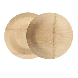 online Best Sale Popular Product Eco-friendly Plates Heavy-Duty Quality Natural Disposable Bamboo Dinner Plates