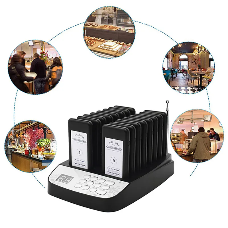 Không dây nhà hàng khách nhắn tin Nhà Hàng phân trang Waiter pager Receiver pager beeper dịch vụ Hệ thống gọi điện thoại với màn hình quán cà phê