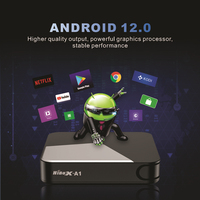 Hibox A1 ATV UI 2023, Android TV Box 4K, Smart TV Box, IPTV, Wifi de Doble Banda, 4GB 32GB, Android 12, Control Remoto por Voz BT, Decodificador