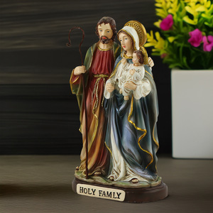 Statue classique de la Sainte Famille figurines religieuses de luxe enfant européen jésus marie sculpture en polyrésine pour la décoration de noël - Product Image 2