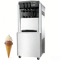 Nouvelle machine à crème glacée molle compacte YINSHUO, à poser sur table, trois saveurs, usage commercial, installation rapide, 220V, garantie 1 an