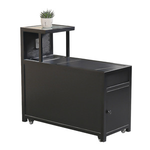 Tea Cabinet With <b>USB</b> Panel And Wheels For Salon Spa Home <b>Storage</b> - Product Image 1