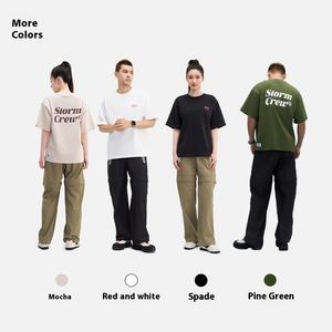 تي شيرت قطني من STORMCREW للربيع والصيف بنمط زهور صلبة فضفاض برقبة دائرية للرجال والنساء قماش جيرسي - Product Image 4