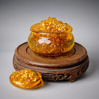Bol à monnaie en verre Liuli de Zibo fait main de haute qualité, bassin au trésor, lingot d'or, ornement porte-bonheur Feng Shui, décoration pour la maison et le bureau