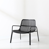 Chaise de salle à manger d'extérieur moderne et réglable en tissu imperméable et structure métallique, style nordique, pour usage hôtelier (vente en gros)