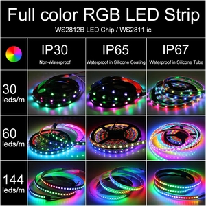 Tira de LED <span class=keywords><strong>Ws2812b</strong></span>, Efecto de Carrera de Caballos, Flujo de Agua, 5050 RGB, <span class=keywords><strong>5V</strong></span>, 30/60/144 Píxeles, Tira de Luz LED de Color direccionable <span class=keywords><strong>Ws2812b</strong></span> - Product Image 4