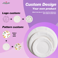 Assiettes de Dîner en Porcelaine Fine Blanches Gaufrées Style Vintage à Bord Festonné, Cadeau de Mariage, Vente en Gros pour Restaurants, Logo Personnalisé